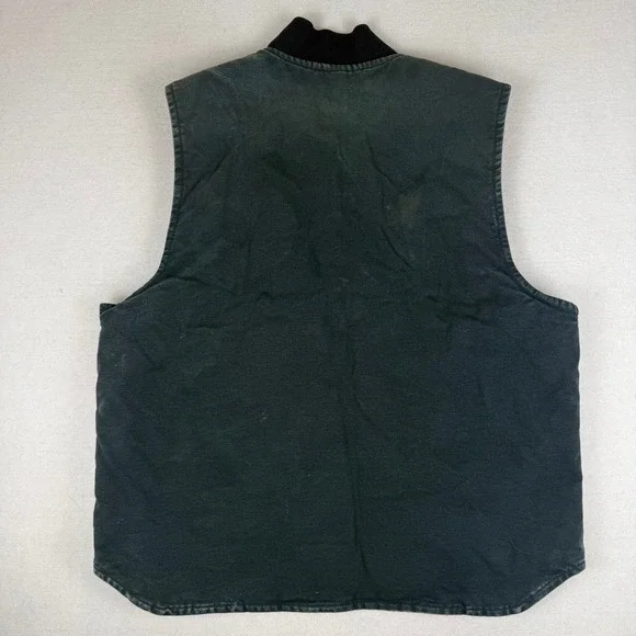 Carhartt Mens Arctic Quilt Lined Duck Vest Faded Black Workwear XL V01 BLK - Picture 8 of 8